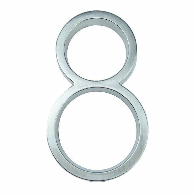 Silver Floating House Numbers For Front Door 12cm Numbers #0-9 Alphabet Letters ABC Zinc Alloy Weather Resistant Modern Outdoor Signage For Home or Office