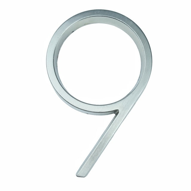 Silver Floating House Numbers For Front Door 12cm Numbers #0-9 Alphabet Letters ABC Zinc Alloy Weather Resistant Modern Outdoor Signage For Home or Office