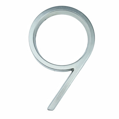Silver Floating House Numbers For Front Door 12cm Numbers #0-9 Alphabet Letters ABC Zinc Alloy Weather Resistant Modern Outdoor Signage For Home or Office