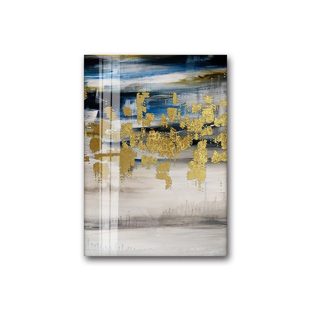 Modern Lifestyles Abstract Wall Art Golden Colors Contemporary Design Fine Art Canvas Prints Luxury Paintings For Stylish Home Office Hotel Interiors