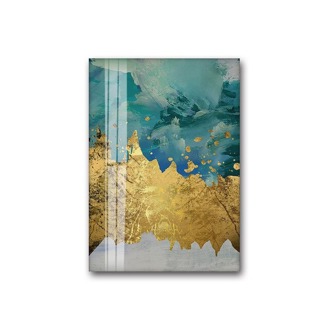 Modern Lifestyles Abstract Wall Art Golden Colors Contemporary Design Fine Art Canvas Prints Luxury Paintings For Stylish Home Office Hotel Interiors