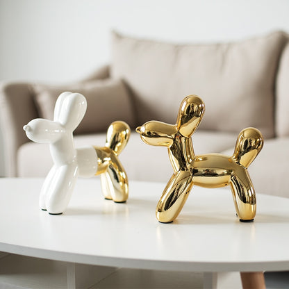 Miniature Balloon Dog Ceramic Figurines Cute Dog Piggy Bank Creative Crafts Modern Fashion Nordic Style Home Decoration Tabletop Ornaments