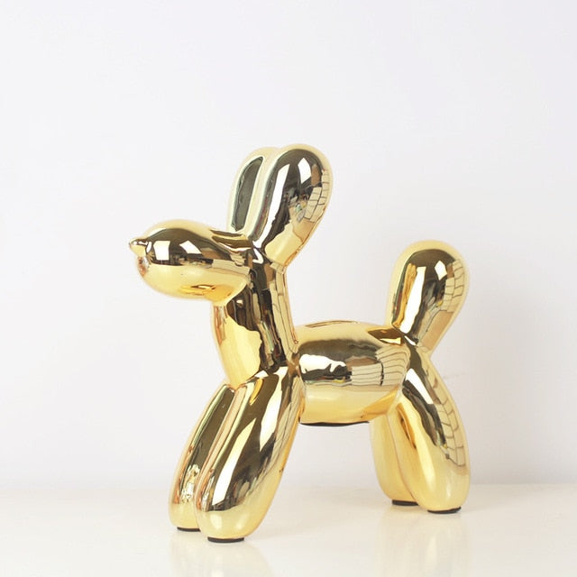Miniature Balloon Dog Ceramic Figurines Cute Dog Piggy Bank Creative Crafts Modern Fashion Nordic Style Home Decoration Tabletop Ornaments