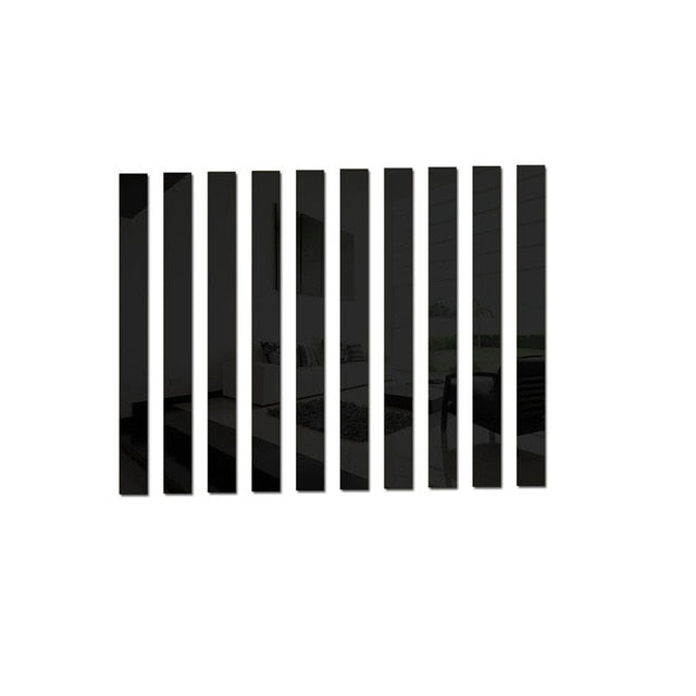 Simple Mirrored Lines Acrylic Wall Decals Sticky-Back Removable Wall Stickers For Creative Artistic DIY Home Art Loft Apartment Wall Decor 10pcs