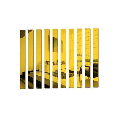 Simple Mirrored Lines Acrylic Wall Decals Sticky-Back Removable Wall Stickers For Creative Artistic DIY Home Art Loft Apartment Wall Decor 10pcs
