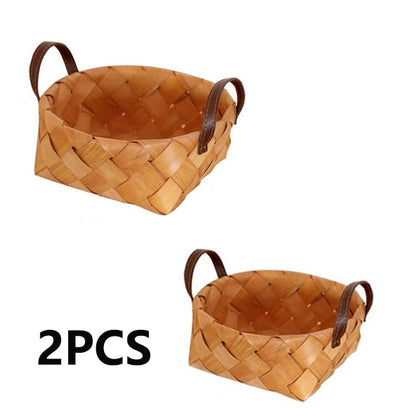 Handmade Woven Baskets For Storing Fruit Vegetables Eggs Bread Storage Eco Friendly Mini Wicker Baskets For Kitchen Home Housekeeping Organization Solution