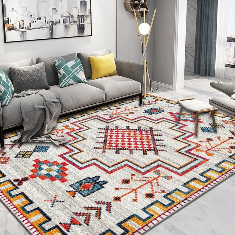 Modern Nordic Rug Colorful Vintage Geometric Design Area Mat For Living Room Dining Room Bedroom Carpet Sofa Rug Dining Table Floor Mat Rectangle 10 Sizes
