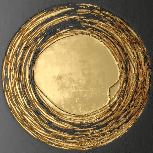 Modern Golden Abstract Elements Designer Wall Art Fine Art Canvas Prints Luxury Pictures For Loft Apartment Living Room Home Office Contemporary Art Decor