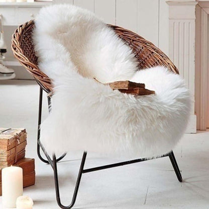 Soft White Artificial Sheepskin Rug For Living Room Thick Pile Shaggy Fluffy Floor Mat For Bedroom Faux Fur Carpet Rug Pink White Black Gray Red Natural etc