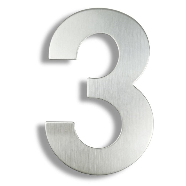 Stainless Steel Executive House Numbers Big 15cm Silver Numbers For Front Door Modern Stylish Home Exterior Signage 6 Inch Digits #0-9 Door Numbers
