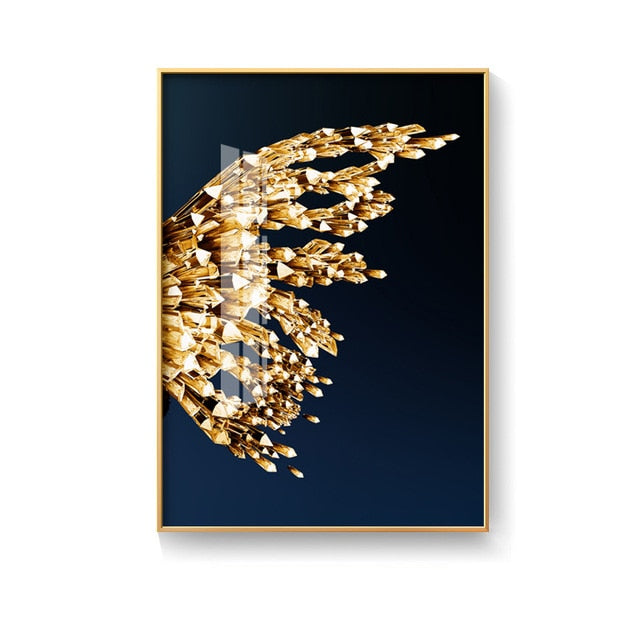Golden Butterfly Wings Wall Art Fine Art Canvas Prints Glamorous Pictures For Luxury Loft Apartment Living Room Bedroom Dining Room Wall Art Decor