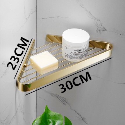 Shiny Brass Bathroom Shelf Shower Rack For Holding Towel And Accessories Polished Brass Bathroom Fixtures And Fittings