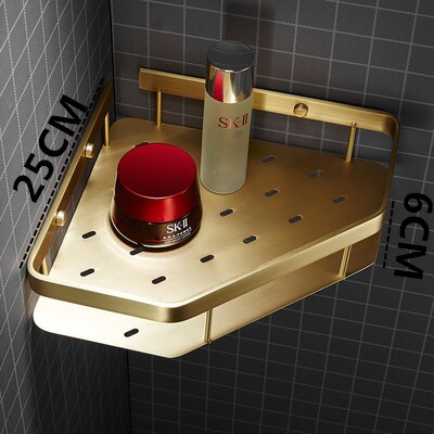 Shiny Brass Bathroom Shelf Shower Rack For Holding Towel And Accessories Polished Brass Bathroom Fixtures And Fittings