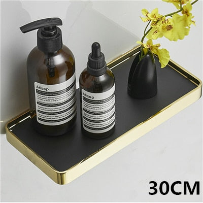 Shiny Brass Bathroom Shelf Shower Rack For Holding Towel And Accessories Polished Brass Bathroom Fixtures And Fittings