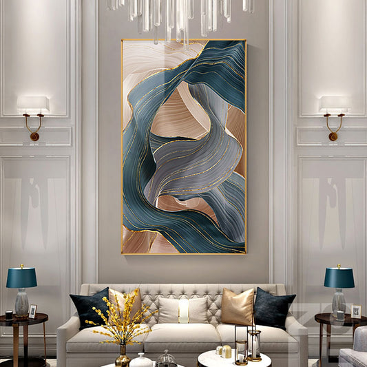 Modern Abstract Flowing Ribbon Design Luxury Wall Art Fine Art Canvas Print For Living Room Dining Room Bedroom Pictures Home Office Hotel Interior Decor
