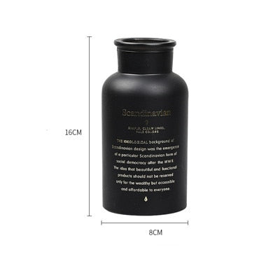 Nordic Style Glass Vase For Tabletop Floral Decoration Golden Matt Black Matt White Flower Vases For Dining Room Table Living Room Scandinavian Decoration