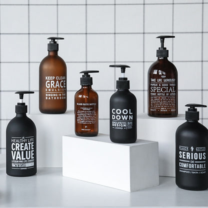 Modern Chic Designer Soap Pump Dispensing Bottles For Hand Sanitizer Body Lotion Shampoo Conditioner Cosmetics Storage Essential Bathroom Accessories