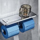 Wall Mounted Luxury Toilet Roll Holder With Handy Phone Shelf Glossy Silver Electroplated Brass Loo Roll Rack Bathroom Fitting With Phone Holder Shelf