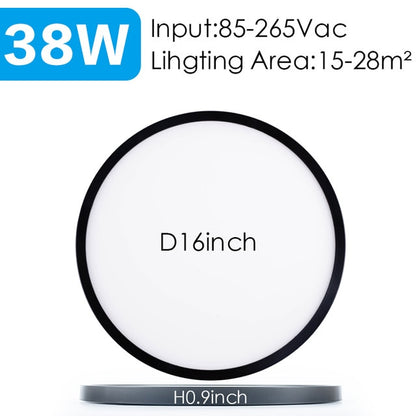 Ultra Thin Round LED Ceiling Light Black White Concept Minimalist Design Flat Circular Light For Home Kitchen Office Study Foyer Modern Interior Lighting Solution