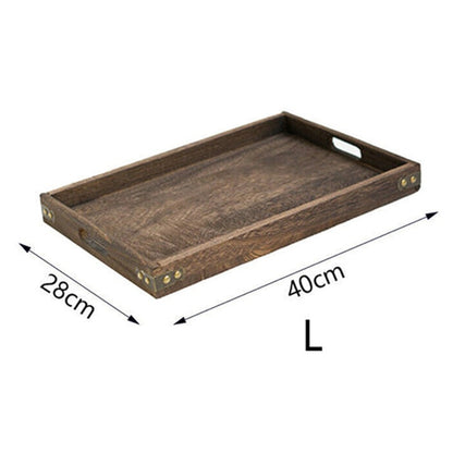 Nostalgic Retro Wooden Storage Tray For Kitchen Food or Bedroom Cosmetics Tray Dinner Serving Tray Rectangle Tray For Handy Home Storage 3 Sizes 1 Piece