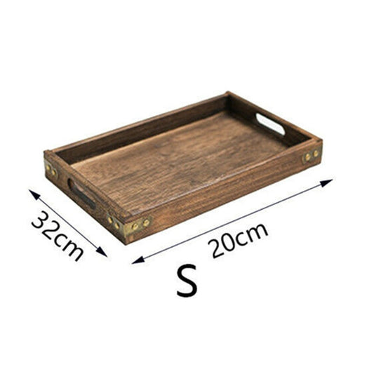Nostalgic Retro Wooden Storage Tray For Kitchen Food or Bedroom Cosmetics Tray Dinner Serving Tray Rectangle Tray For Handy Home Storage 3 Sizes 1 Piece