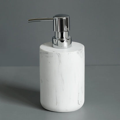 Minimalist Black White Marble Style Bathroom Accessories Set Liquid Soap Dispenser Toothbrush Holder Rinse Cup Soap Dish Toilet Brush Modern Washroom Essentials