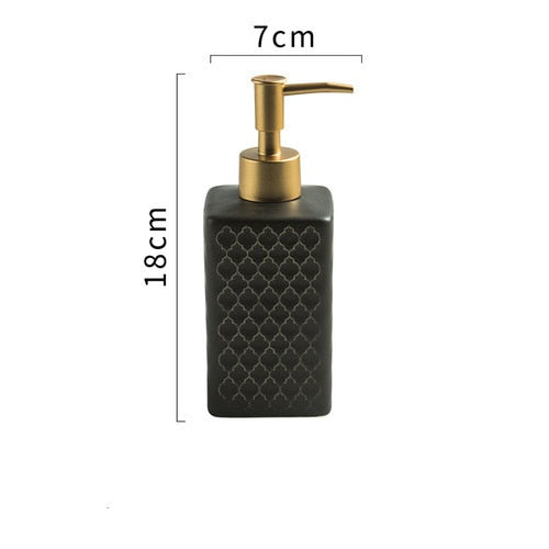 Trending Colors Ceramic Soap Dispenser For Liquid Soap Shampoo Hand Lotion Set Creative Design Modern Minimalist Bathroom Washroom Accessories