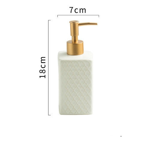Trending Colors Ceramic Soap Dispenser For Liquid Soap Shampoo Hand Lotion Set Creative Design Modern Minimalist Bathroom Washroom Accessories