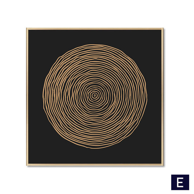 Minimalist Golden Lines Abstract Modern Aesthetics Wall Art Fine Art Canvas Prints Square Format Pictures For Luxury Living Room Boutique Hotel Decor