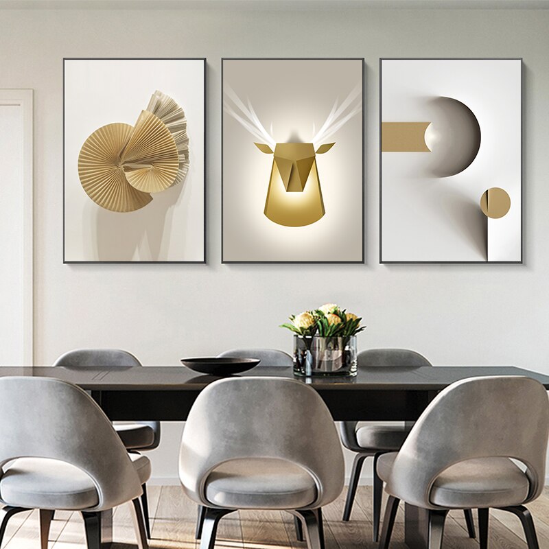 Modern Luxury Scandinavian Aesthetics 3d Minimalist Abstract Wall Art Fine Art Canvas Prints Architectural Pictures For Nordic Living Room Home Office Decor
