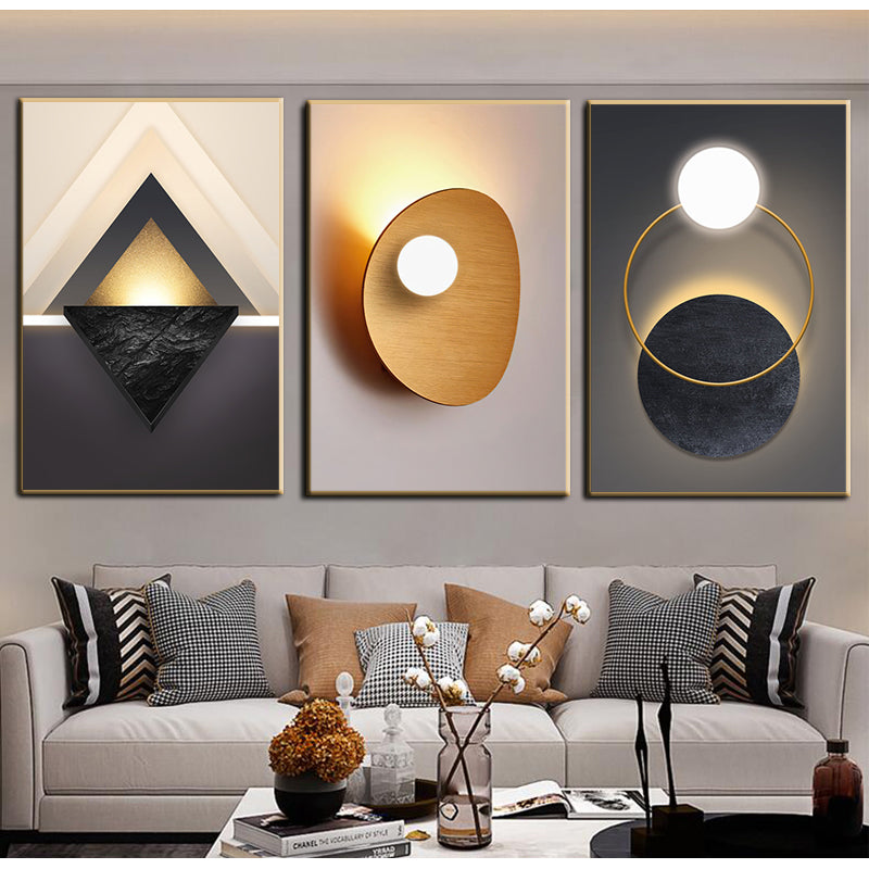 Modern Abstract Architectural Wall Art Fine Art Canvas Prints 3d Visual Lighting Design Pictures For Living Room Luxury Apartment Home Office Art Decor