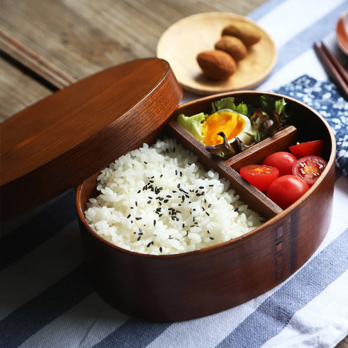 Japanese Style Wooden Lunch Box For Packed Lunch Picnic Travel Food