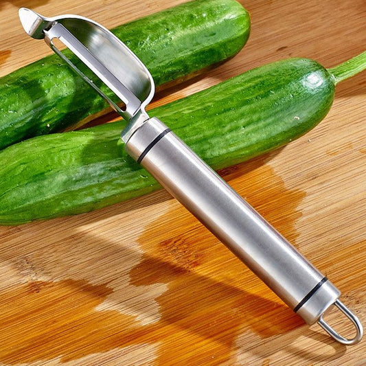 Stainless Steel Potato Peeling Tool For Vegetables Fruit Peeler Sharp Slicer Metal Planing Tool For Creative Food Prep Kitchen Gadgets