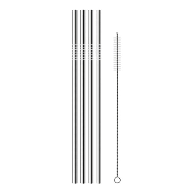 Reusable Metal Drinking Straws Stainless Steel Eco Friendly Long Straws For Everyday Use Drinks Cocktail Bar Accessories