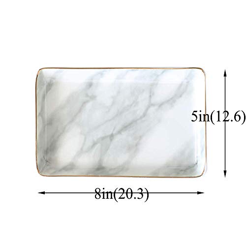 Nordic Style Marble Ceramic Trays Jewelry Display Platelets For Ring Necklace Bedroom Cosmetic Organizer Tableware Snack Plates