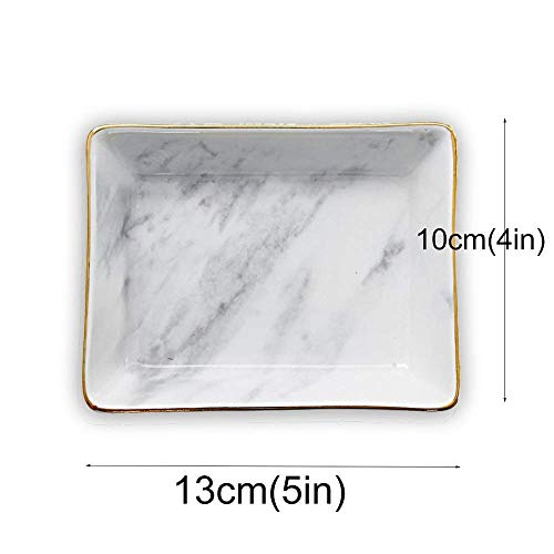 Nordic Style Marble Ceramic Trays Jewelry Display Platelets For Ring Necklace Bedroom Cosmetic Organizer Tableware Snack Plates