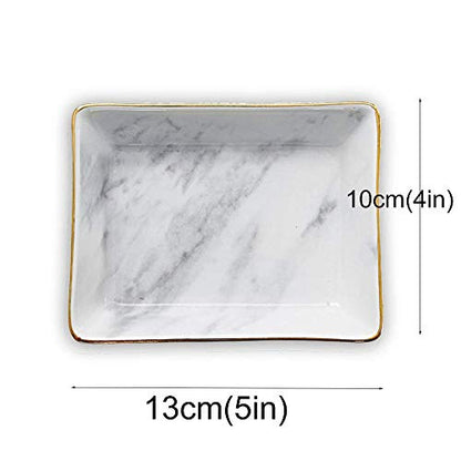 Nordic Style Marble Ceramic Trays Jewelry Display Platelets For Ring Necklace Bedroom Cosmetic Organizer Tableware Snack Plates