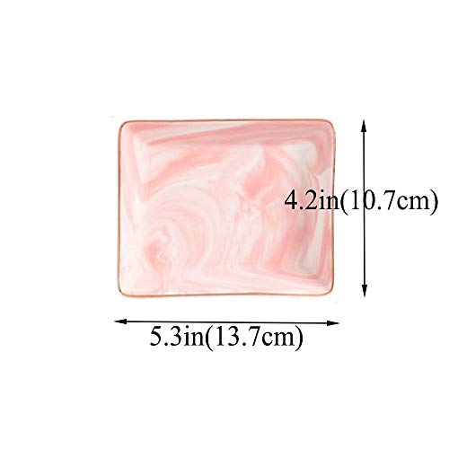 Nordic Style Marble Ceramic Trays Jewelry Display Platelets For Ring Necklace Bedroom Cosmetic Organizer Tableware Snack Plates