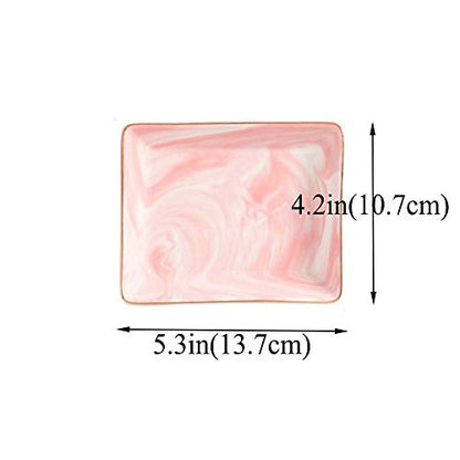 Nordic Style Marble Ceramic Trays Jewelry Display Platelets For Ring Necklace Bedroom Cosmetic Organizer Tableware Snack Plates