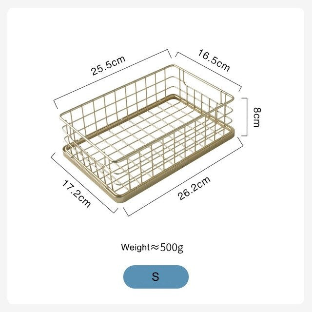 Nordic Luxury Handmade Gold Net Basket Organizer For Bathroom Accessories Cosmetics Towels Clothes Sundries Storage Basket For Washroom Kitchen Essentials